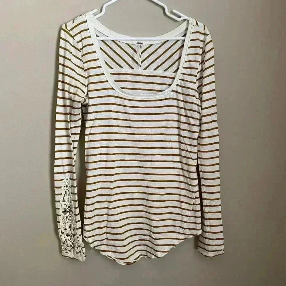 Free‎ People Cotton Long Sleeve Shirt Size Large